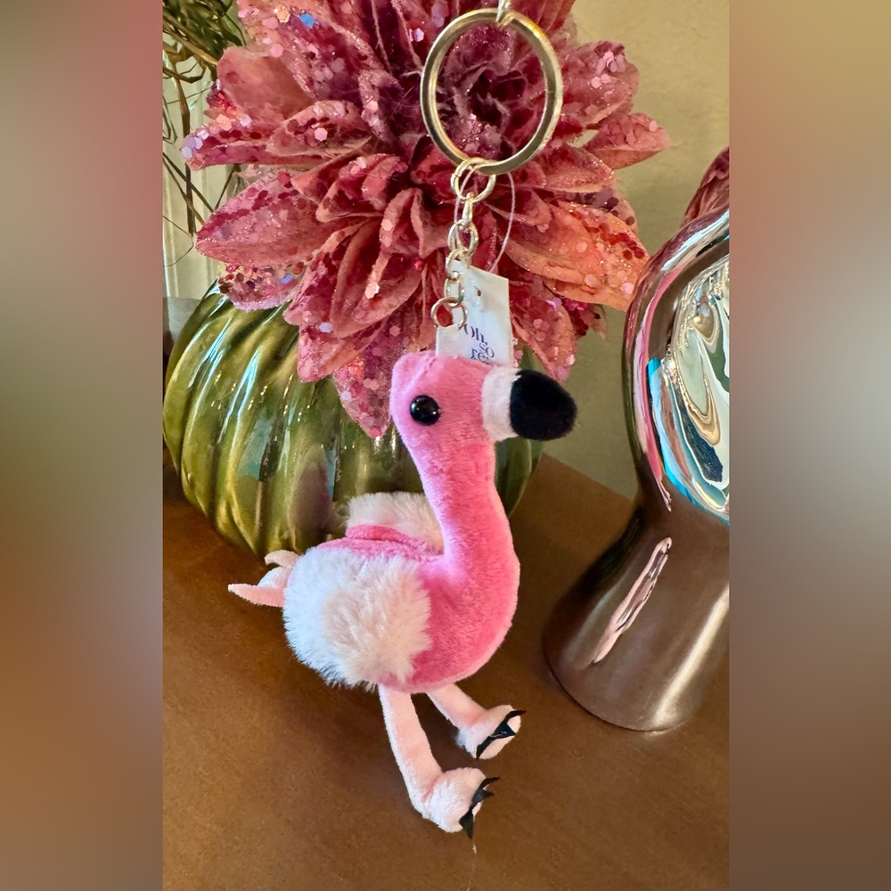 Pink Flamingo Keychain or Bag Charm- NWT